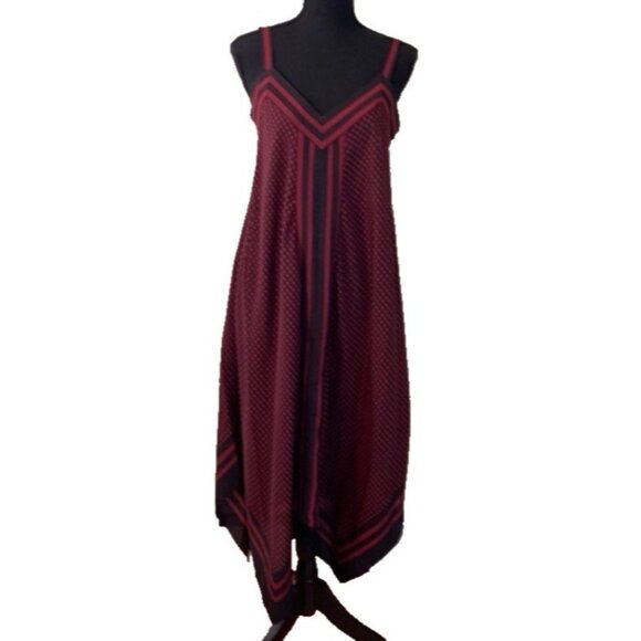 Michael Kors Slip Dress S Small 4 6 Black Red Sleeveless Washable Flowy NEW - Picture 1 of 13